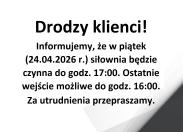 Drodzy klienci!
