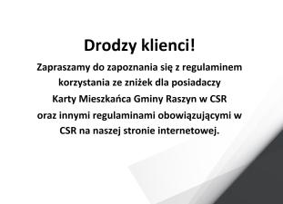 Drodzy klienci!