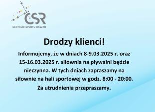 Drodzy klienci!