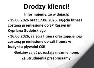 Drodzy klienci!